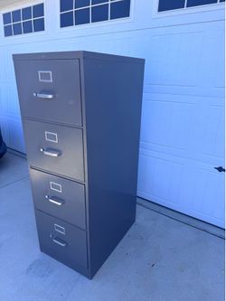 HON drawer 26"D Vertical 4-Drawer File Cabinet, Dark Gray