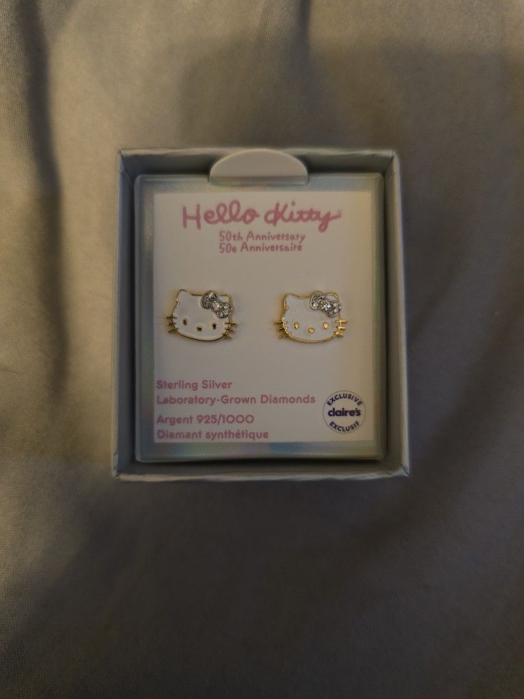 Diamond Hello Kitty Earrings