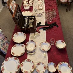 Royal Albert Bone China And Golden Royal Chippendale Full Sets