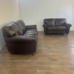 Italsofa Leather Couch And Loveseat Sofa Set **ALL NYC DELIVERY**