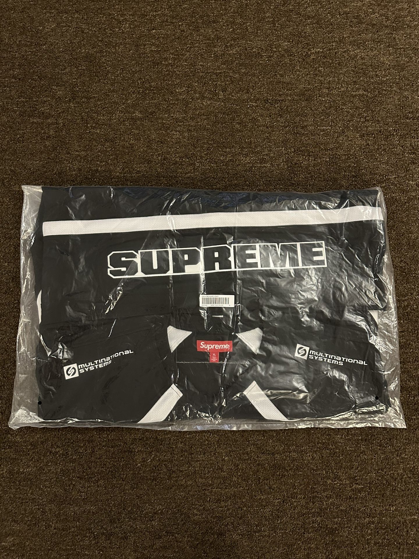 Size XLarge | Supreme Rhinestone Hockey Jersey Black SS25 | IN HAND