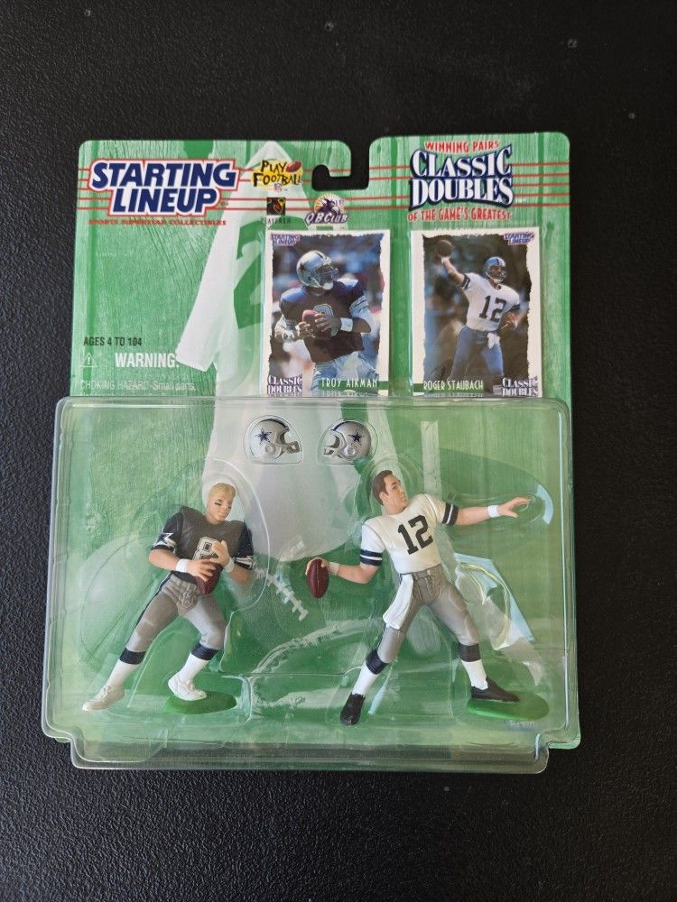 1997 STARTING LINEUP CLASSIC DOUBLES WINNING PAIRS TROY AIKMAN ROGER STAUBACH