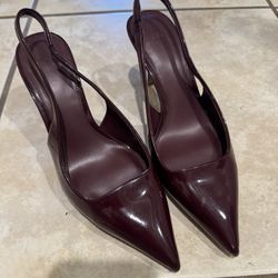 Mango Women’s Burgundy Slingback Heels