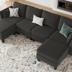 Modular Sectional Sofa With Storage, Adjustable Back And Arm Rests