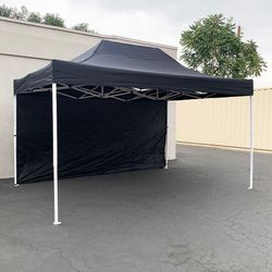 (NEW) $160 Heavy-Duty Canopy 10x15 FT with (1) Sidewall, Ez Popup Outdoor Party Tent (2 colors)