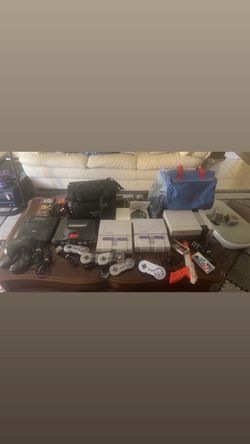 Vintage Nintendo consoles and games