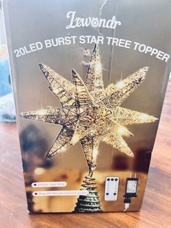 Gold star tree topper