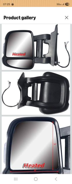 Replacement Extension Long Arm Driver Left Side Mirror Manual Folding Electric Heated Glass with Signal Light Fit RAM Promaster 1 3500 From 20
