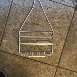 White Coated Wire Shower Organizer Caddy