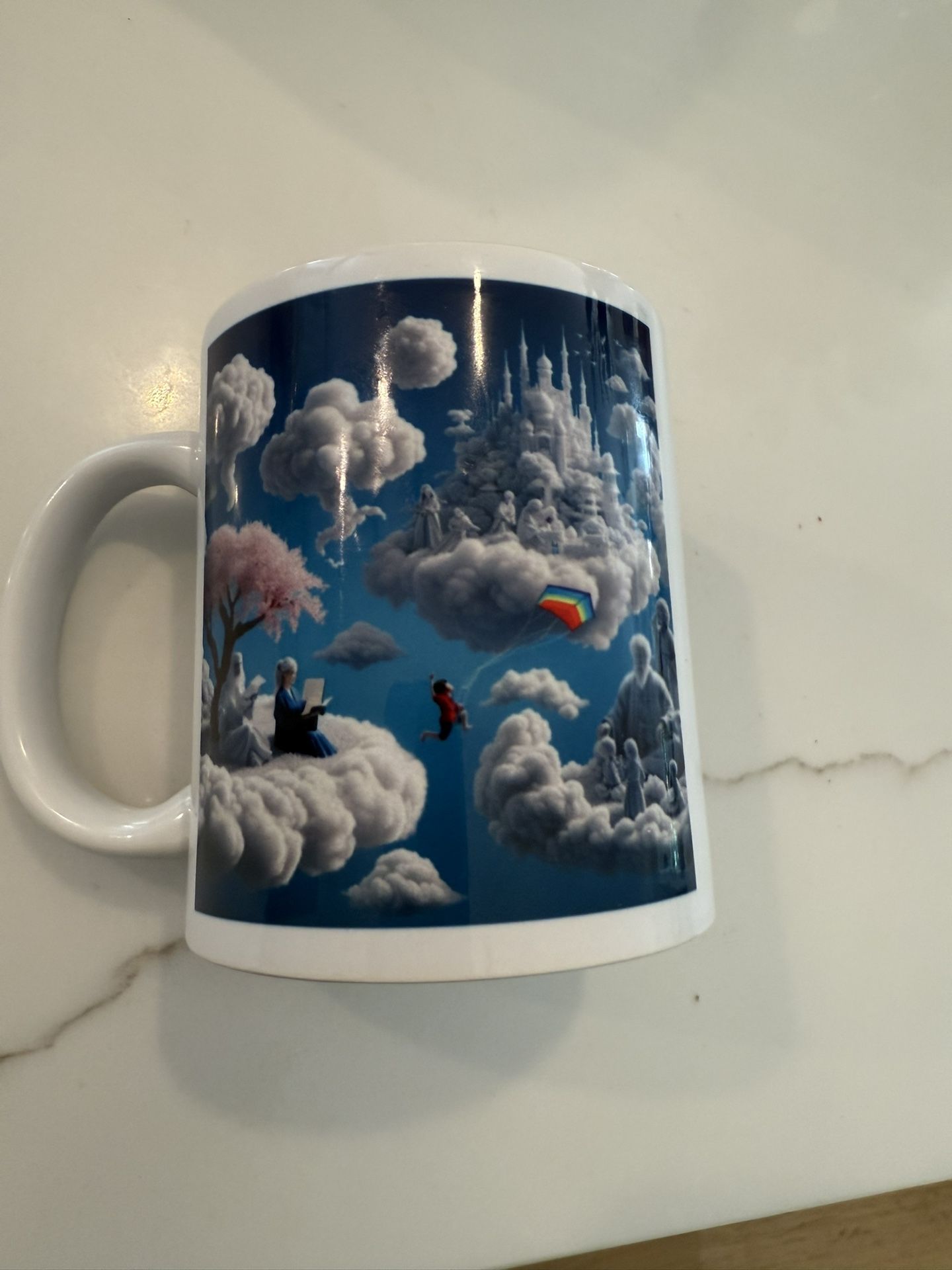 Blue and White Cloud Design Mug