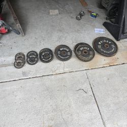 Used olympic free weight plates ! 
