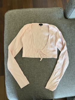 Pink Long Sleeve Crop Top