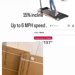 Walking Pad Treadmill with 15% Incline 2.5HP Foldable Under Desk Walking Pad for Home and Offce 300LBS Weight Capacity 0.6-6.2MPH Compact Treadmill wi