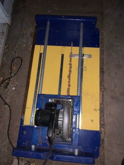 Yellow and Blue Table Saw Power Saw