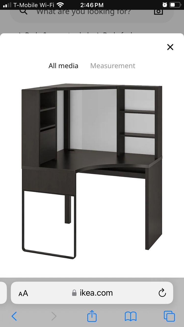 IKEA Micke Desk And Red Plastic Chair