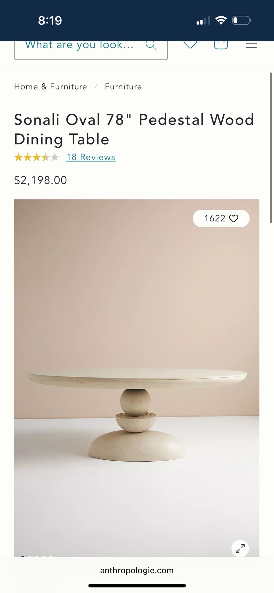 Anthropologie Oval table