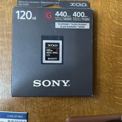 Sony Memory Card XQD G Series 120gb 440mb/s Read 400mb/s (QDG120F)