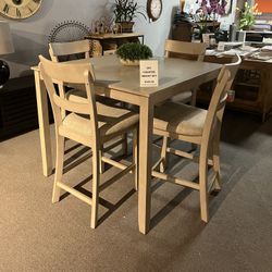 Light Grey 5PC Counter Height And 4 Barstools 