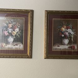 Set Of 2 Flower Portrait 