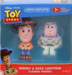 Disney Pooh & Piglet/ Pooh & Roo / Woody & Buzz flocked figures