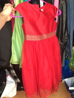 Girls Christmas red gown size 6x