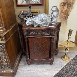 Stunning Paint Decorated Commode Hall Chest
