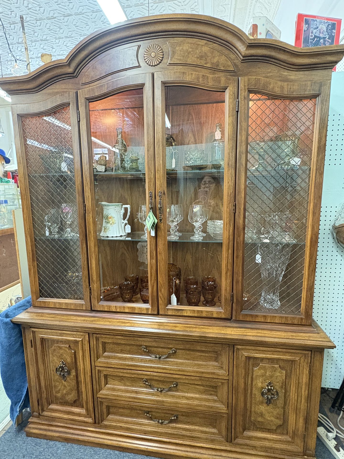 Bernhardt Two Piece China Hutch Cabinet