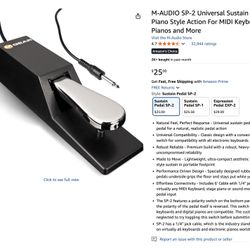 New M-Audio Sp-2 Universal Sustain Pedal