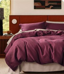 Bedsure PureWoven 3 Pieces 100% Cotton Waffle Weave Duvet

Cover Set, Queen