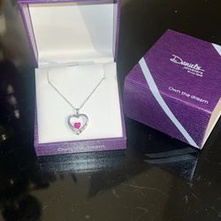 Daniel’s jewelry- Silver heart necklace with small ruby