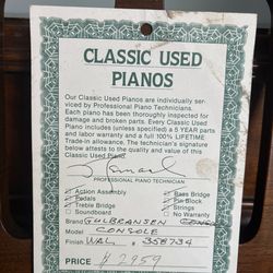 Classic Piano With Desk Gulbransen brand