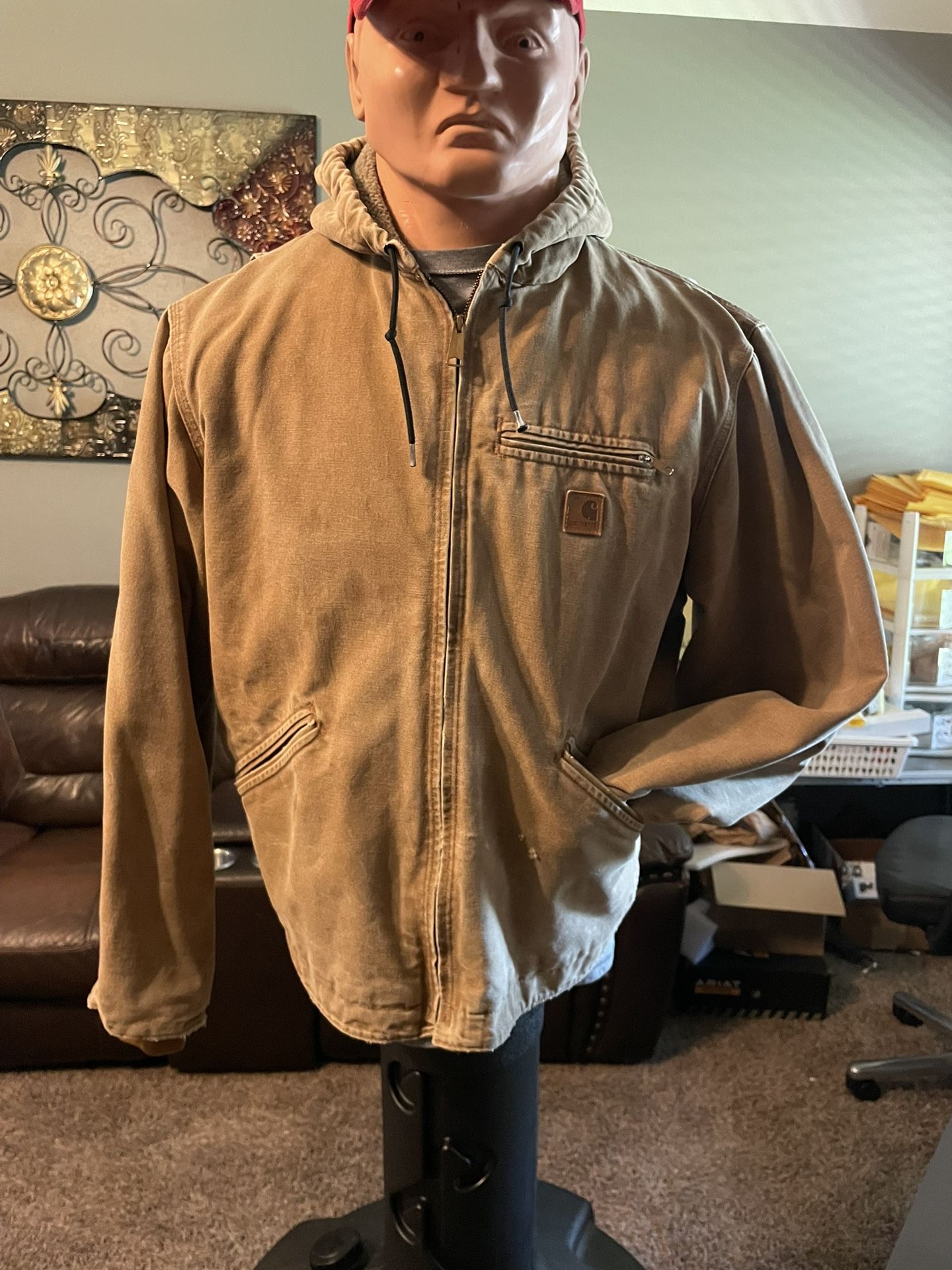 Carhartt XL J141-211 Tan Sherpa Lined Jacket 