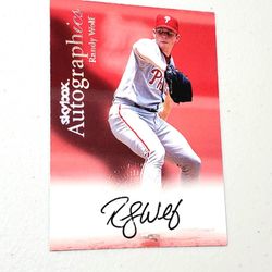 Autographed Randy Wolf 1999 Fleer Skybox Autographics -Phillies