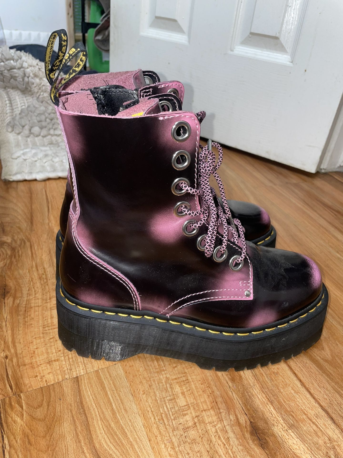 Dr. Martens Pink Platform Boots US 8 W