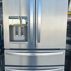 36” WHIRLPOOL 4 DOOR FRENCH DOOR REFRIGERATOR STAINLESS “WORKS GREAT “ 