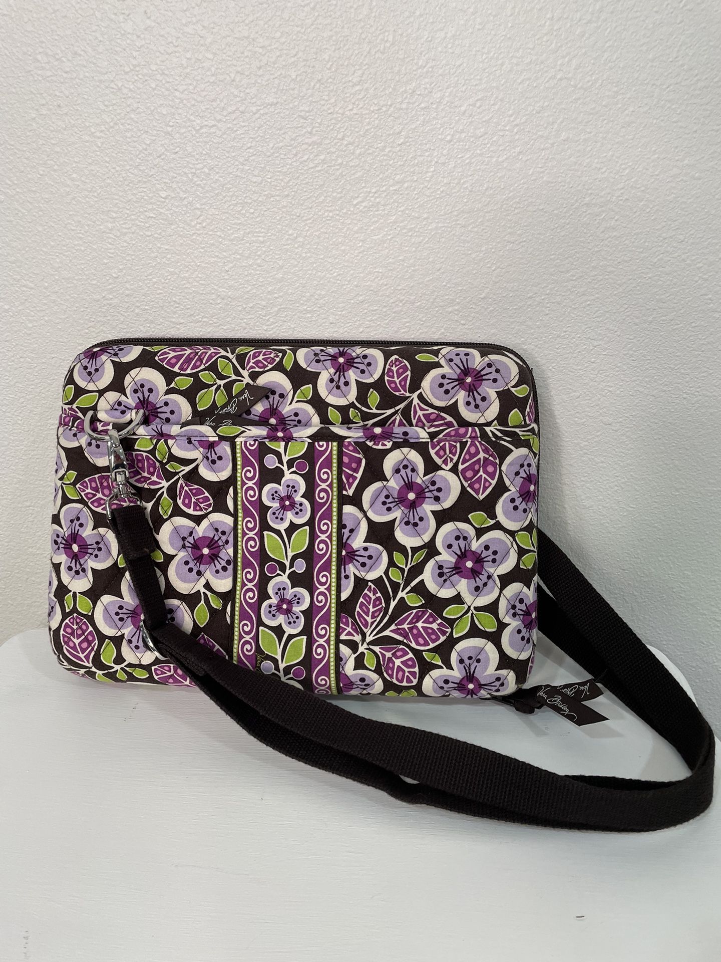 Vera Bradley Plum Petals Hard Shell Mini 11” Laptop/Tablet Case - IPad Electronics Traveling Case