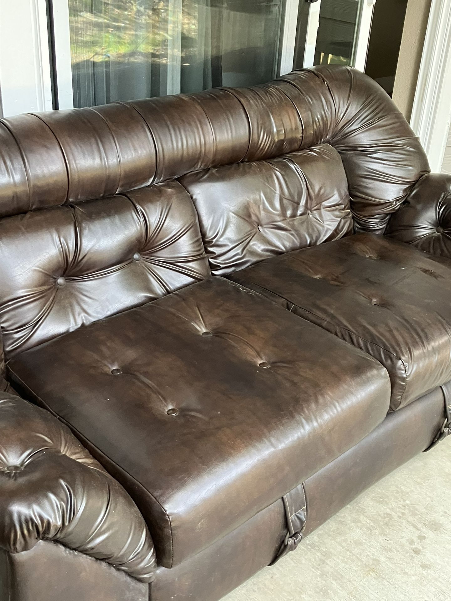 Brown Leather Loveseat!