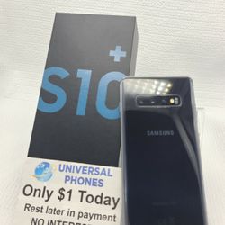 SAMSUNG GALAXY S10 PLUS 128GB UNLOCKED.   FREE SMARTWACH/ HEADPHONES. PAY $1 TODAY  REST IN  PAYMENTS.  NO  CREDIT NEEDED FINANCING    