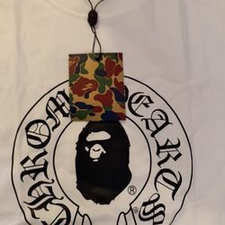 chrome heart x bape tee