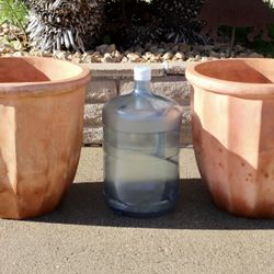A Pair Of Large Terracotta Pots For Dwarf Tree Or Big Plants