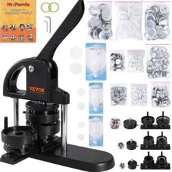 Button Maker, 1/1.25/2.28 inch(25/32/58mm) 3-IN-1 Pin Maker, with 300pcs Button Parts, Button Maker Machine with Panda Magic Book, Ergonomic Arc Handl
