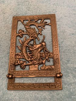 Vintage folding brass dragon bookend Only have one