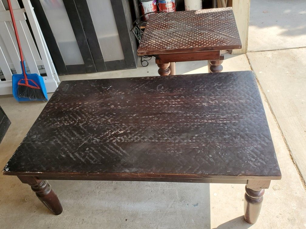 Hammered Top wooden coffee/end tables
