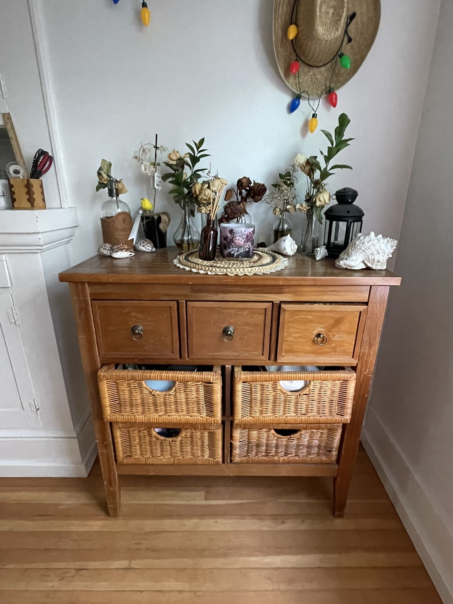 World Market Wood/wicker Dresser