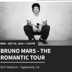 Bruno mars: First Show 9/30/2026 At SoFi Stadium 