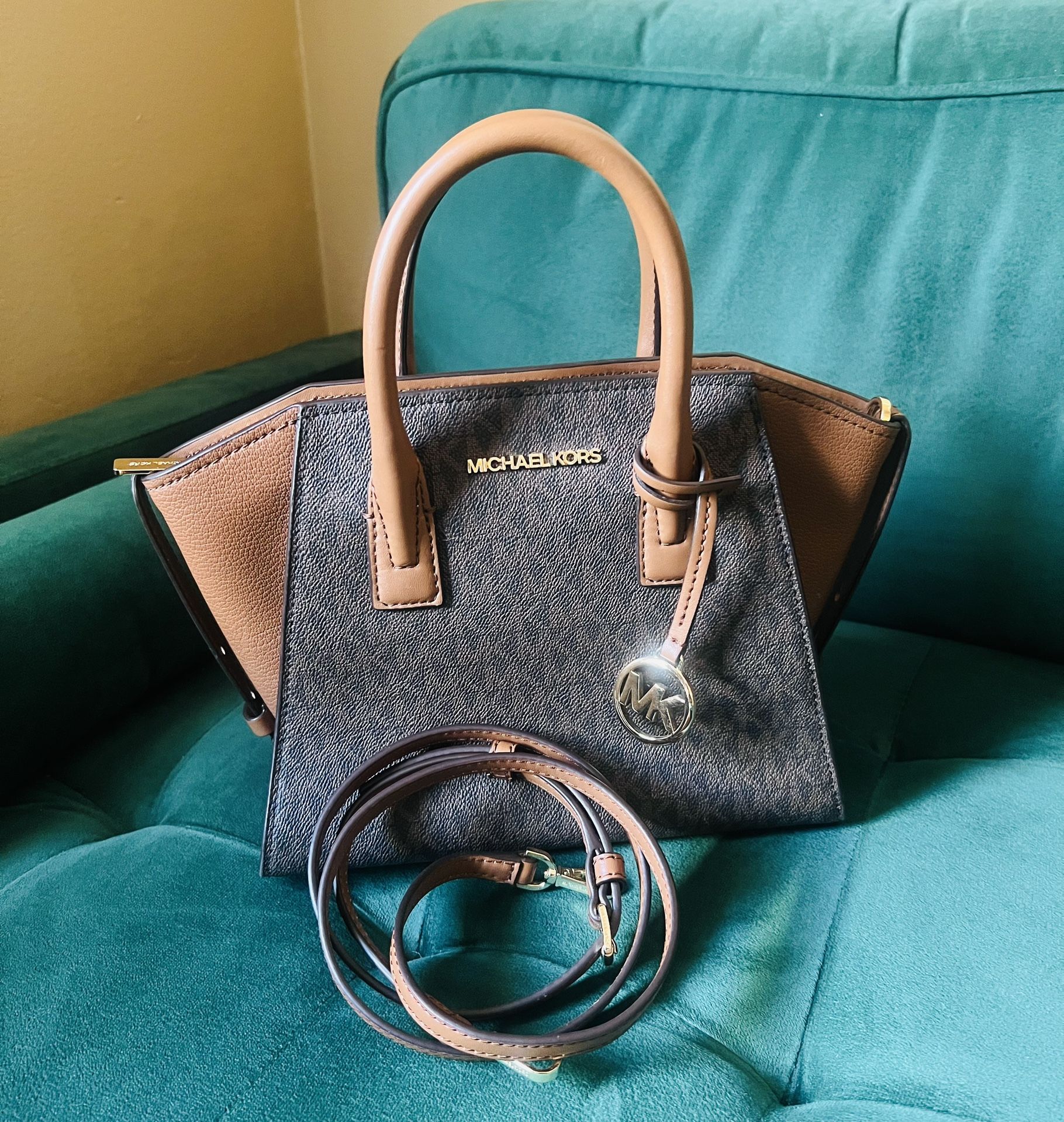 Michael Kors Avril Extra Small Logo And Leather Satchel