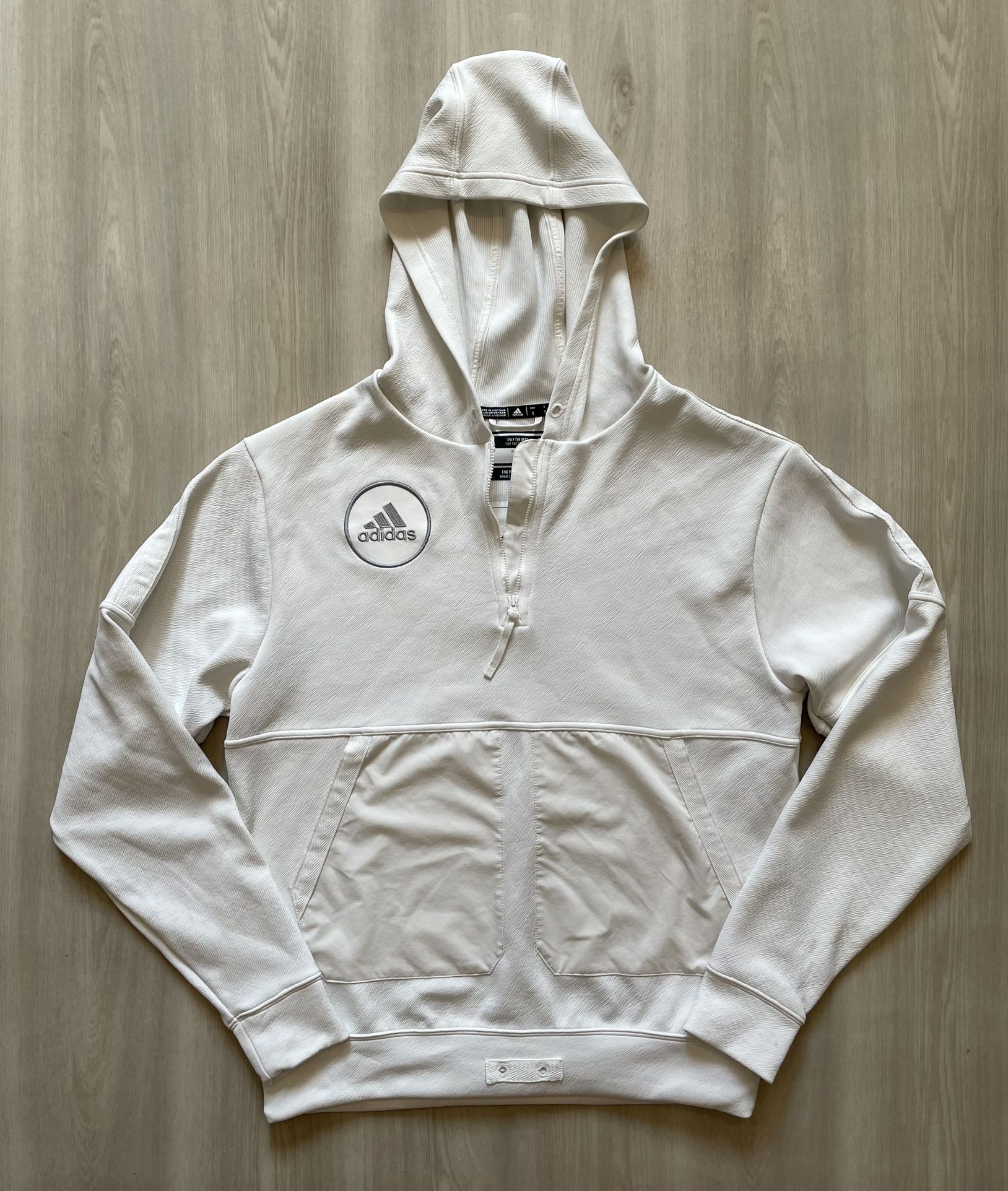 Adidas Men's White Special Edition Zero Dip Dye Pullover 1/2 Zip Sz Small 