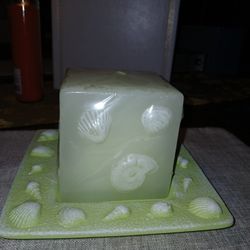 Green Seashell  Candle 