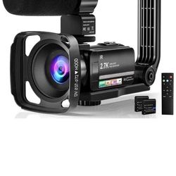 Video Camera Camcorder Digital Youtube Vlogging Camera, 2.7K Full HD 36MP/30FPS, IR Night Vision, 3.0" IPS Touch Screen, 16X Digital Zoom, Video Camco