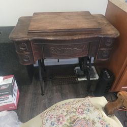 Antique White Treadle Sewing Machine *Negotiable Price